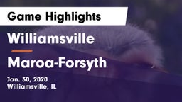 Williamsville  vs Maroa-Forsyth  Game Highlights - Jan. 30, 2020