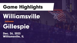 Williamsville  vs Gillespie  Game Highlights - Dec. 26, 2023