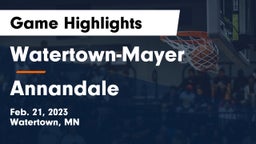 Watertown-Mayer  vs Annandale  Game Highlights - Feb. 21, 2023