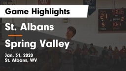 St. Albans  vs Spring Valley  Game Highlights - Jan. 31, 2020