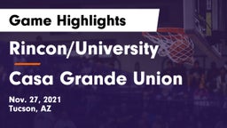 Rincon/University  vs Casa Grande Union  Game Highlights - Nov. 27, 2021