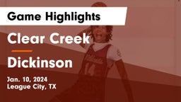 Clear Creek  vs Dickinson  Game Highlights - Jan. 10, 2024
