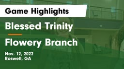Blessed Trinity  vs Flowery Branch  Game Highlights - Nov. 12, 2022