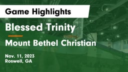 Blessed Trinity  vs Mount Bethel Christian Game Highlights - Nov. 11, 2023