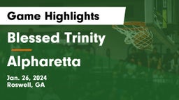 Blessed Trinity  vs Alpharetta  Game Highlights - Jan. 26, 2024