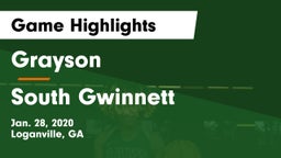 Grayson  vs South Gwinnett  Game Highlights - Jan. 28, 2020