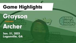 Grayson  vs Archer  Game Highlights - Jan. 31, 2023
