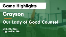 Grayson  vs Our Lady of Good Counsel  Game Highlights - Dec. 22, 2023