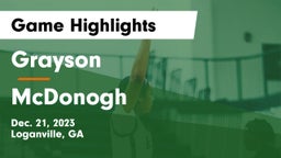 Grayson  vs McDonogh  Game Highlights - Dec. 21, 2023
