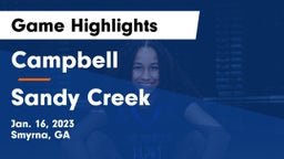 Campbell  vs Sandy Creek  Game Highlights - Jan. 16, 2023