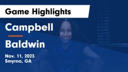 Campbell  vs Baldwin  Game Highlights - Nov. 11, 2023