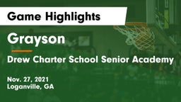 Grayson  vs Drew Charter School Senior Academy  Game Highlights - Nov. 27, 2021