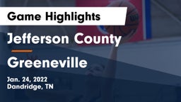 Jefferson County  vs Greeneville  Game Highlights - Jan. 24, 2022