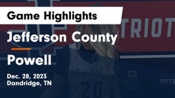Jefferson County  vs Powell  Game Highlights - Dec. 28, 2023