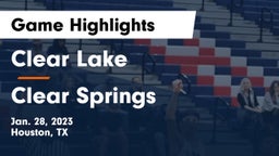 Clear Lake  vs Clear Springs  Game Highlights - Jan. 28, 2023