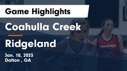 Coahulla Creek  vs Ridgeland  Game Highlights - Jan. 10, 2023