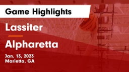 Lassiter  vs Alpharetta  Game Highlights - Jan. 13, 2023