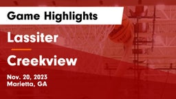 Lassiter  vs Creekview  Game Highlights - Nov. 20, 2023