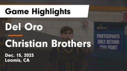 Del Oro  vs Christian Brothers  Game Highlights - Dec. 15, 2023