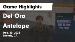 Del Oro  vs Antelope  Game Highlights - Dec. 20, 2023