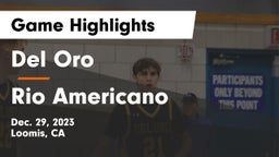 Del Oro  vs Rio Americano  Game Highlights - Dec. 29, 2023