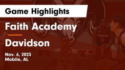 Faith Academy  vs Davidson  Game Highlights - Nov. 6, 2023