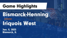Bismarck-Henning  vs Iriquois West Game Highlights - Jan. 5, 2023