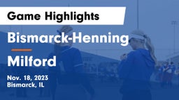 Bismarck-Henning  vs Milford  Game Highlights - Nov. 18, 2023