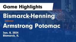 Bismarck-Henning  vs Armstrong Potomac  Game Highlights - Jan. 8, 2024
