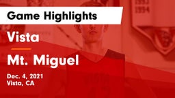 Vista  vs Mt. Miguel Game Highlights - Dec. 4, 2021