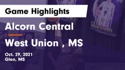 Alcorn Central  vs West Union , MS Game Highlights - Oct. 29, 2021