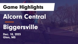 Alcorn Central  vs Biggersville  Game Highlights - Dec. 18, 2023