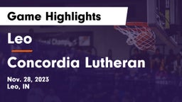 Leo  vs Concordia Lutheran  Game Highlights - Nov. 28, 2023