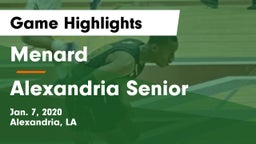 Menard  vs Alexandria Senior  Game Highlights - Jan. 7, 2020