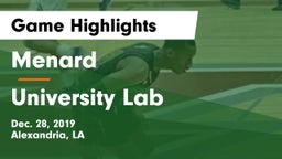Menard  vs University Lab  Game Highlights - Dec. 28, 2019