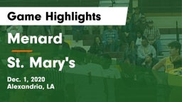 Menard  vs St. Mary's  Game Highlights - Dec. 1, 2020