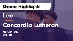 Leo  vs Concordia Lutheran  Game Highlights - Nov. 24, 2021