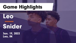 Leo  vs Snider  Game Highlights - Jan. 19, 2022