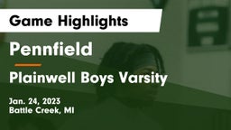 Pennfield  vs Plainwell  Boys Varsity Game Highlights - Jan. 24, 2023