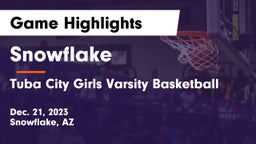 Snowflake  vs Tuba City Girls Varsity Basketball Game Highlights - Dec. 21, 2023