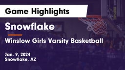 Snowflake  vs Winslow Girls Varsity Basketball Game Highlights - Jan. 9, 2024