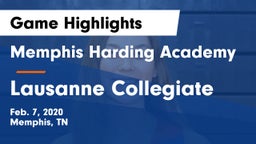 Memphis Harding Academy vs Lausanne Collegiate  Game Highlights - Feb. 7, 2020
