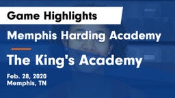 Memphis Harding Academy vs The King's Academy Game Highlights - Feb. 28, 2020