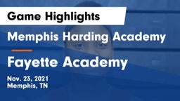 Memphis Harding Academy vs Fayette Academy  Game Highlights - Nov. 23, 2021
