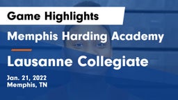 Memphis Harding Academy vs Lausanne Collegiate  Game Highlights - Jan. 21, 2022