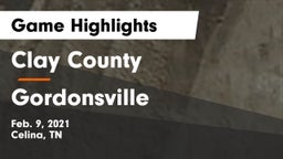 Clay County  vs Gordonsville  Game Highlights - Feb. 9, 2021
