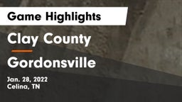 Clay County  vs Gordonsville  Game Highlights - Jan. 28, 2022