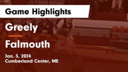 Greely  vs Falmouth  Game Highlights - Jan. 3, 2024