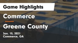 Commerce  vs Greene County  Game Highlights - Jan. 15, 2021