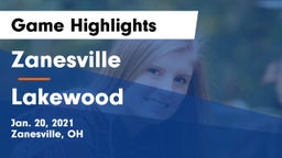 Zanesville  vs Lakewood  Game Highlights - Jan. 20, 2021